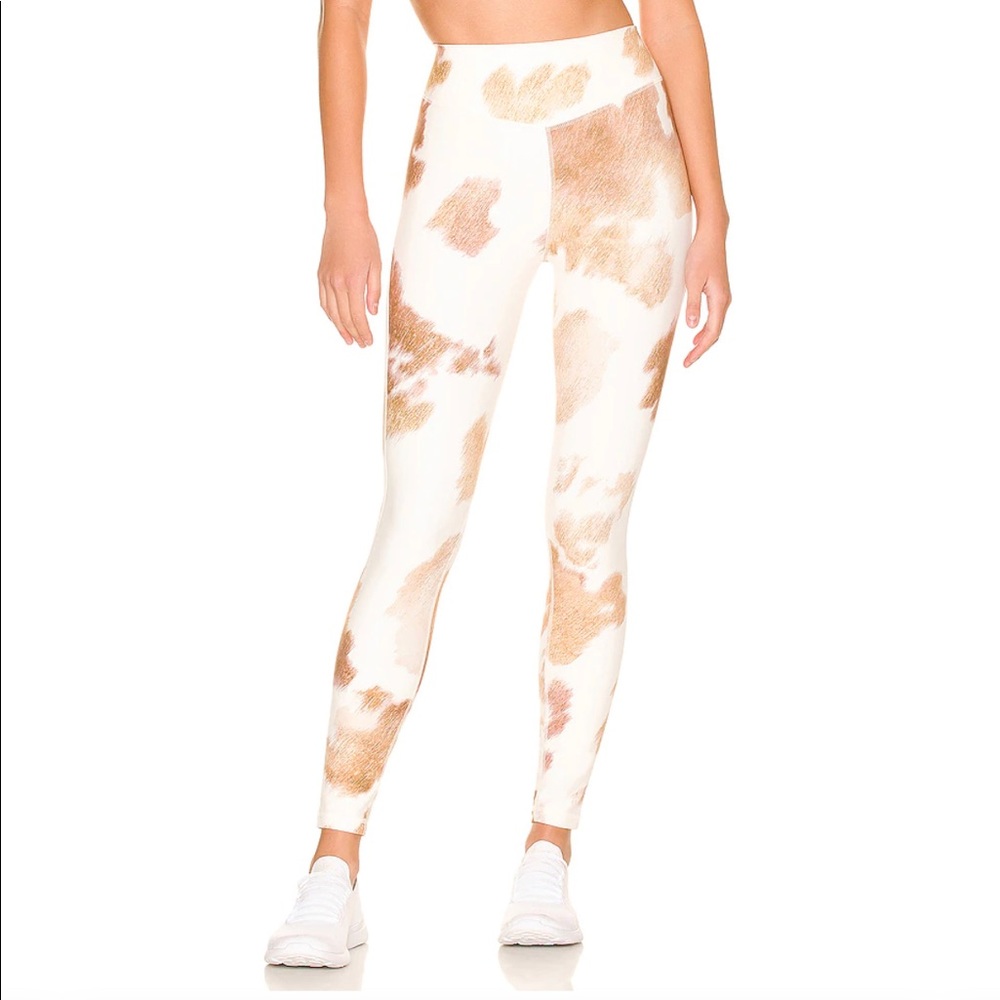 NWT WeWoreWhat V-Shape Leggings in Beige Multi sz XS